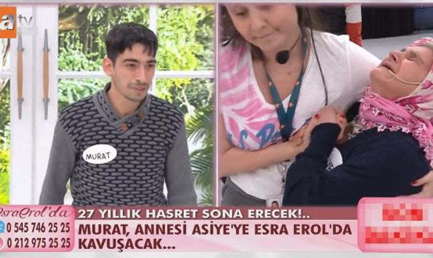 ATV ekranlarının sevilen programı Esra Erol’da göz yaşları sel oldu! Murat Kalkar 26 yıl sonra annesine kavuştu