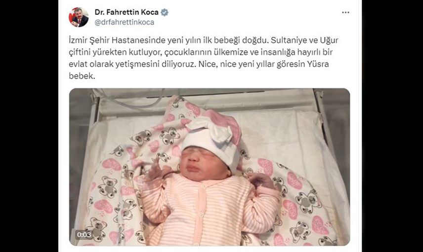 Bakan Koca açıkladı: 2024'ün ilk bebeklerini tek tek sosyal medyada paylaştı