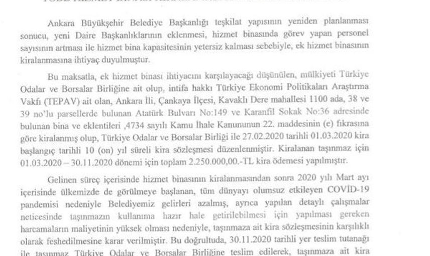 Mansur Yavaş Kullanılmayan Bina İçin 2 Milyon 250 Bin TL Ödeme Yapmış