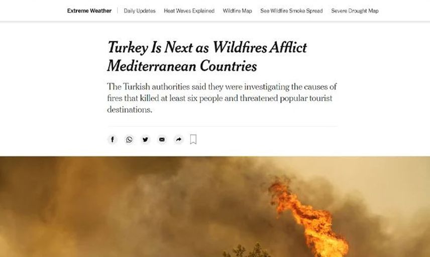 Orman Yangınları Yabancı Basının da Gündeminde