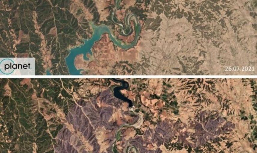 Orman Yangınlarının Tahrip Ettiği Alanların Uydu Görüntüsü Paylaşıldı