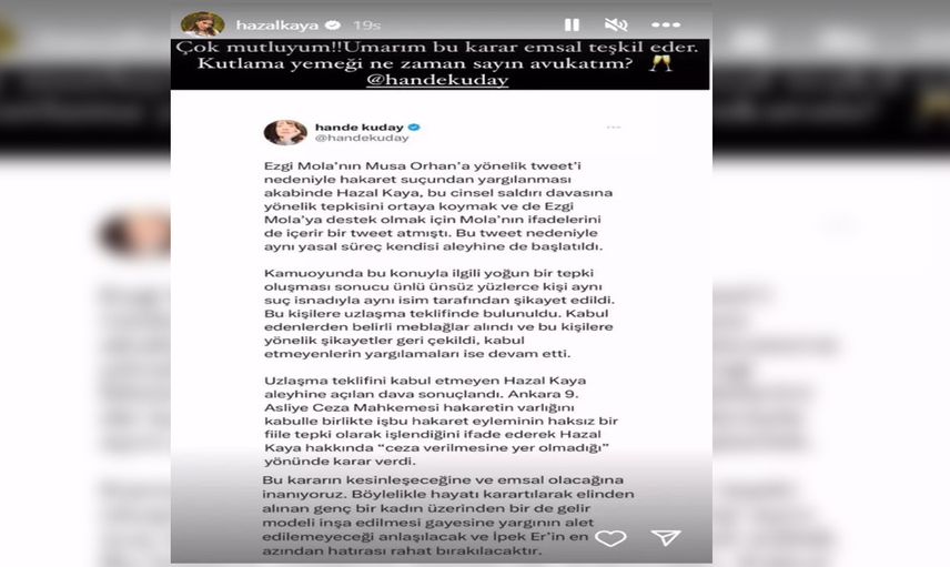 Musa Orhan'a hakaretten yargılanan Hazal Kaya hakkında şok karar!