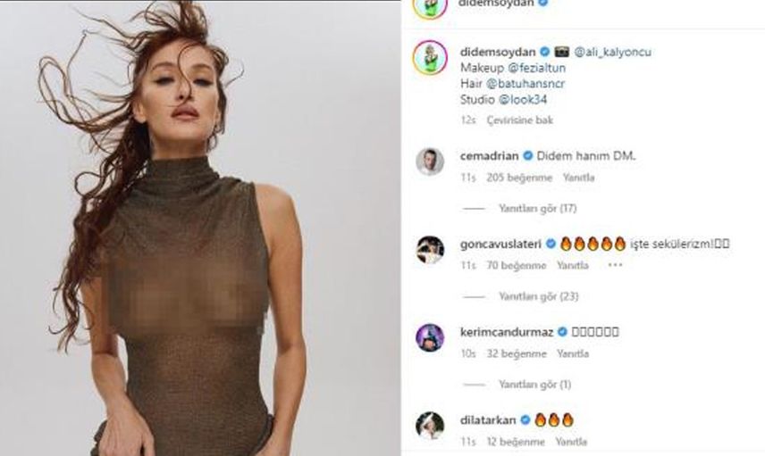 Didem Soydan'dan üstü açık pozlar! Göğüsleri gözüken Soydan yürek hoplattı