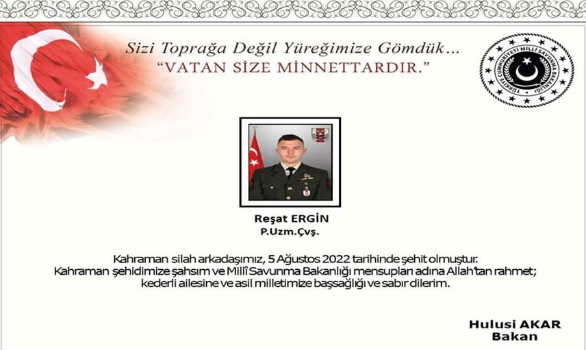 MSB duyurmuştu! Reşat Ergin'in şehit olduğu hain saldırıdaki o detay belli oldu!