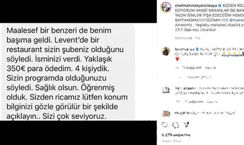 Mehmet şefin açıklaması