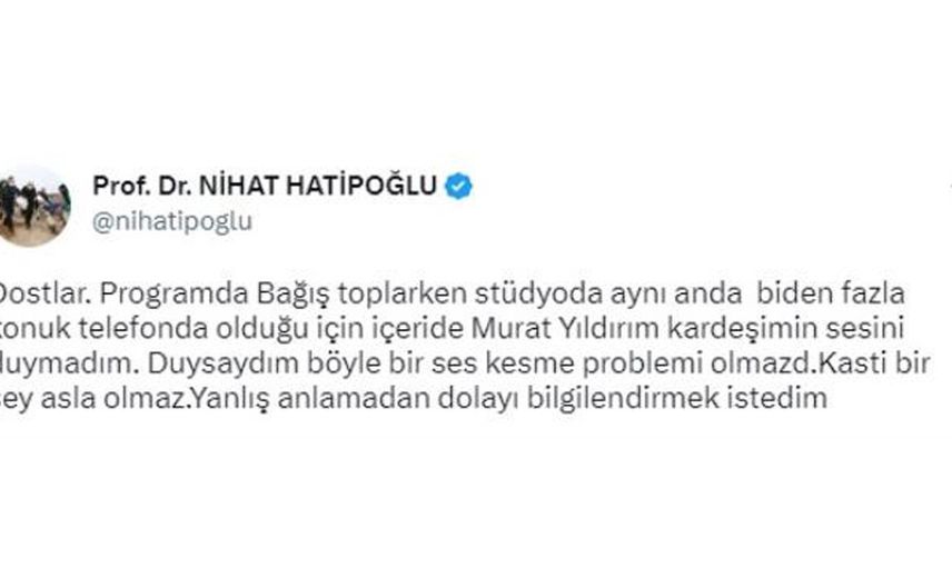 Türkiye Tek Yürek kampanyasında Nihat Hatipoğlu ve Murat Yıldırım gerginliği! Yanlış anlaşılma az daha bir kavga doğruyordu