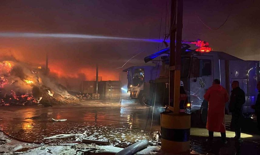 Mersin'de tütün deposunda çıkan yangın, itfaiye ekiplerini saatlerce meşgul etti