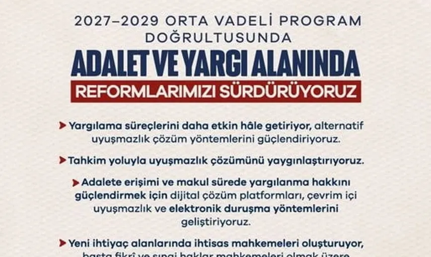 Adalet Bakanı Gürlek: Adalet reformlarında kararlılık vurgusu