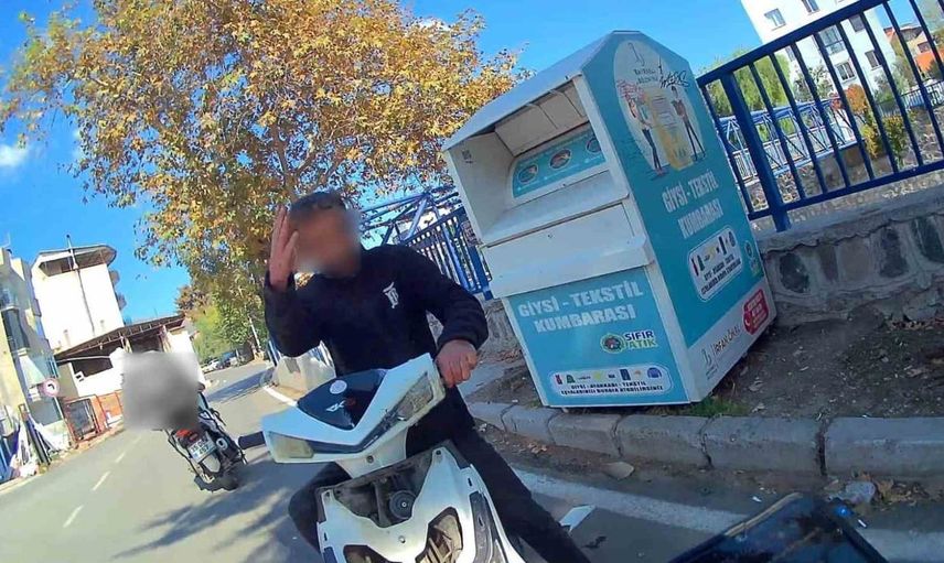 Ehliyetsiz sürücünün kurye kazası kaçışı güvenlik kamerasına yansıdı