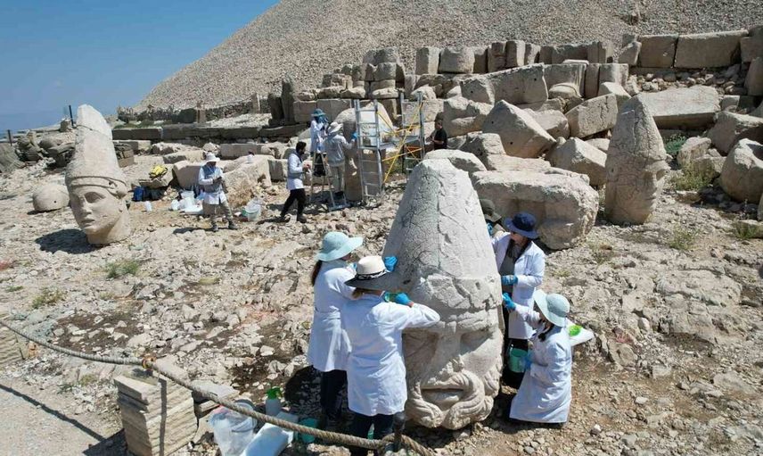Nemrut Dağı'ndaki heykeller nano teknoloji ile korunuyor