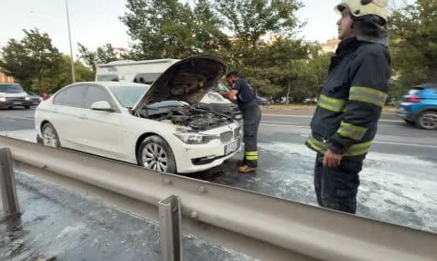 Eskişehir'de sanayiden çıkan otomobil 10 dakika sonra yandı