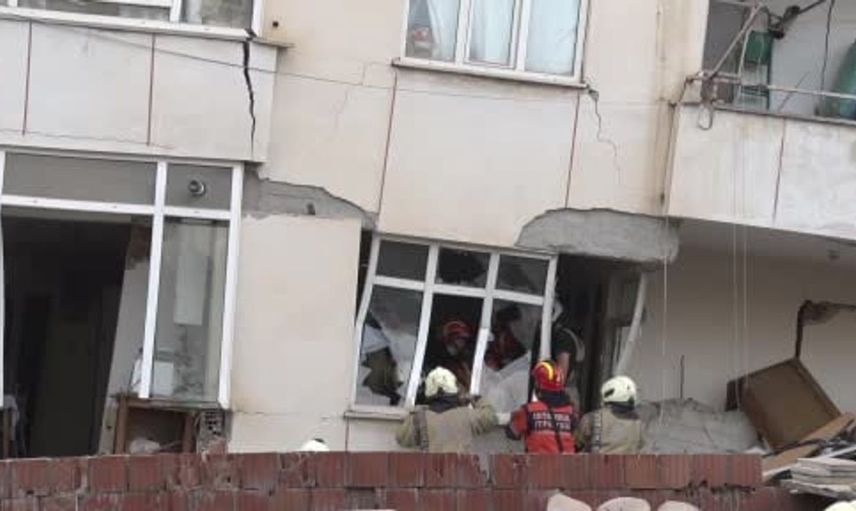 Maltepe'de çöken binada yenileme çalışmaları sürüyor