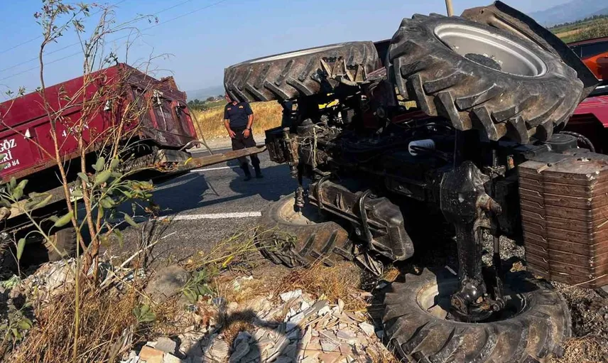 Söke'de devrilen traktörde bir kişi yaralandı