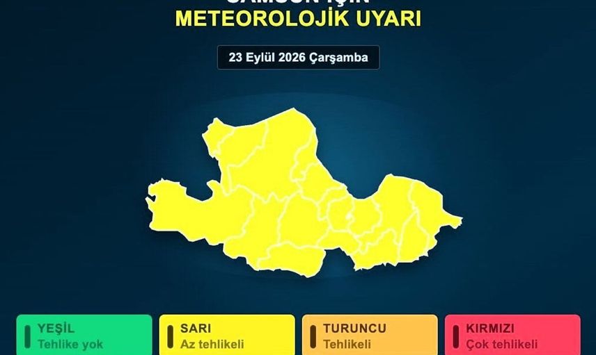 Samsun'da yağış alarmı: Gök gürültülü sağanak bekleniyor