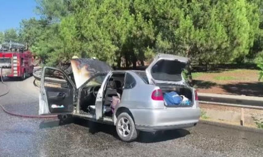 Hastaneden taburcu olur olmaz kaza: araç alev alev yandı