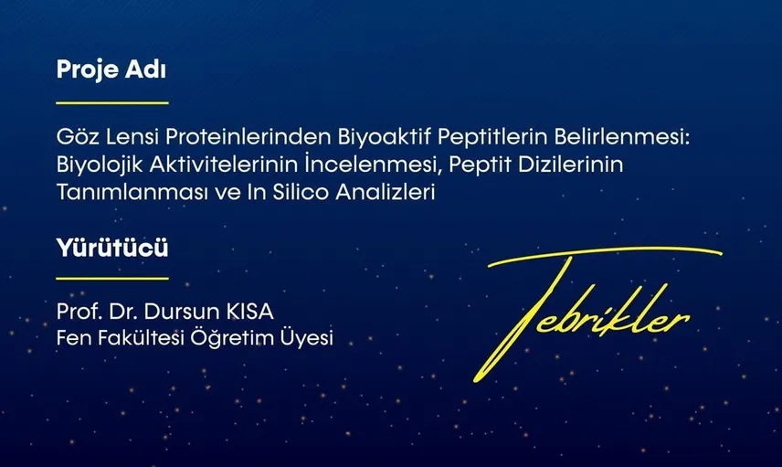 Bartın Üniversitesi göz lensi proteinlerini biyoaktif peptitlere dönüştürme projesi başlattı