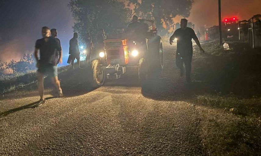 Antalya'da tarım arazilerinde gece yarısı başlayan yangın 2 evi küle çevirdi