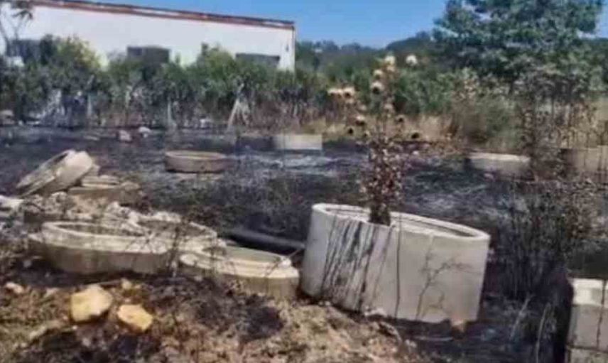 Enez'de çalılıklardaki yangın vidanjörle söndürüldü
