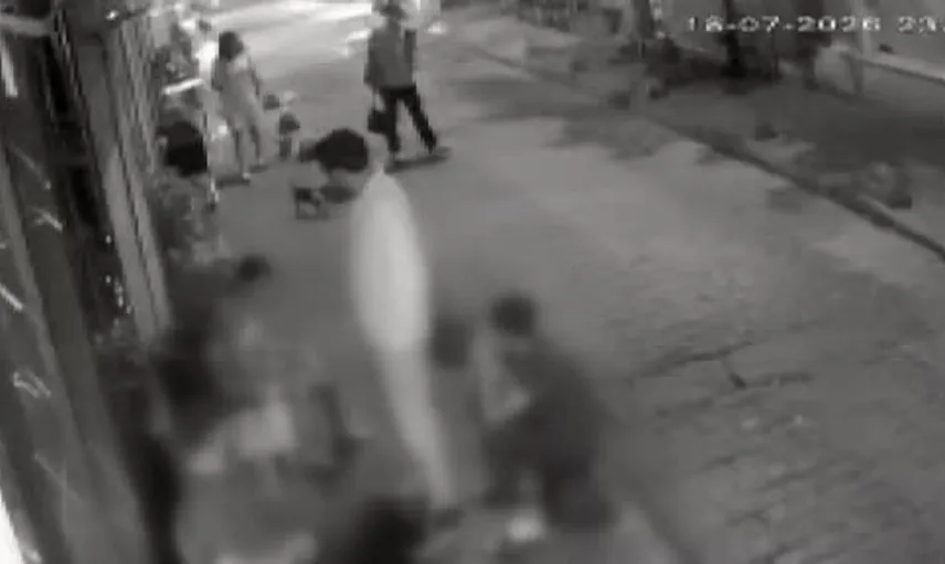 Beyoğlu'ndaki köpek kavgası kanlı bitti: Bıçaklama anı güvenlik kamerasında
