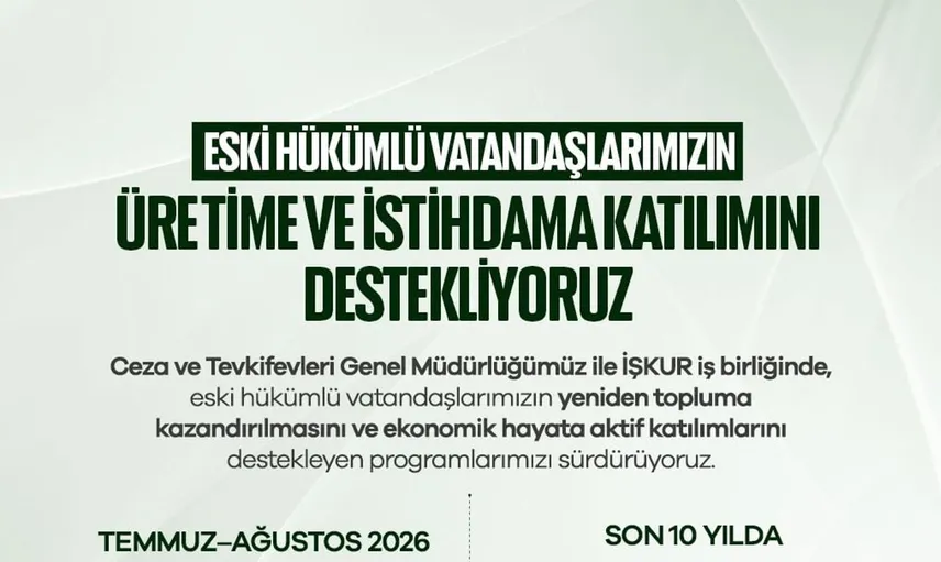 Eski hükümlülere hibe destekleri: 2 ayda 68,7 milyon lira tahsis edildi