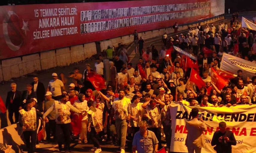 15 temmuz’un 10. yıl dönümünde cumhurbaşkanlığı külliyesi’ne yürüyüş