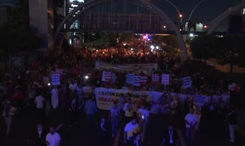 15 Temmuz'un 10. yıl dönümünde Cumhurbaşkanlığı Külliyesi'ne yürüyüş