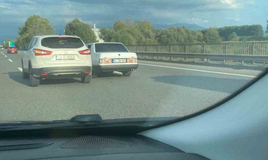 Anadolu otoyolunda tehlikeli sürüş anları kamerada