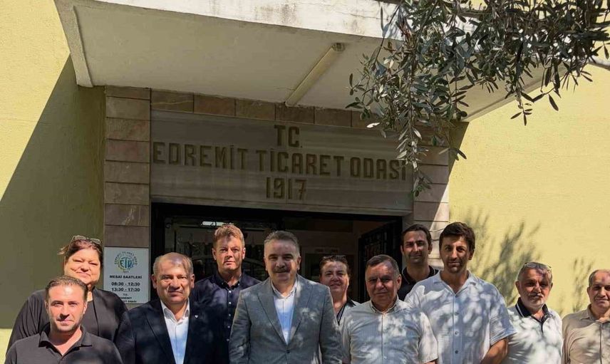 Edremit kaymakamı ahmet odabaş, ticaret odasına veda ziyaretinde bulundu