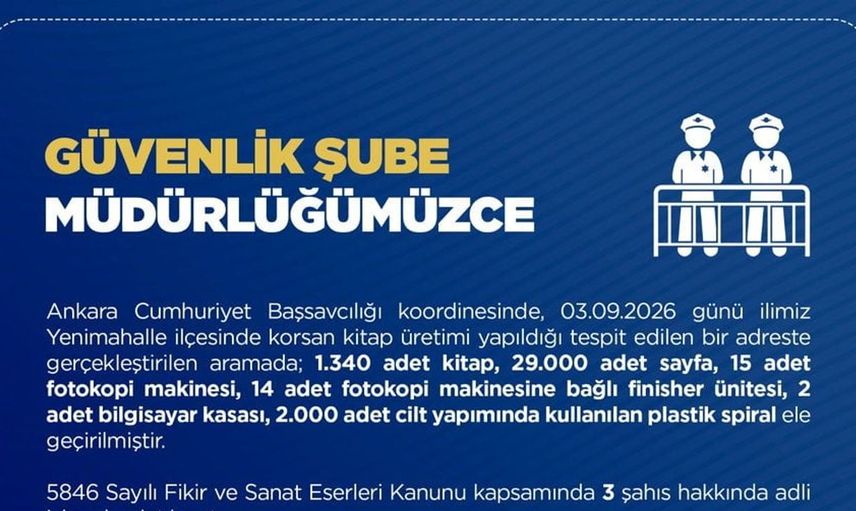 Ankara'da korsan kitap operasyonu: bin 340 kitap ele geçirildi