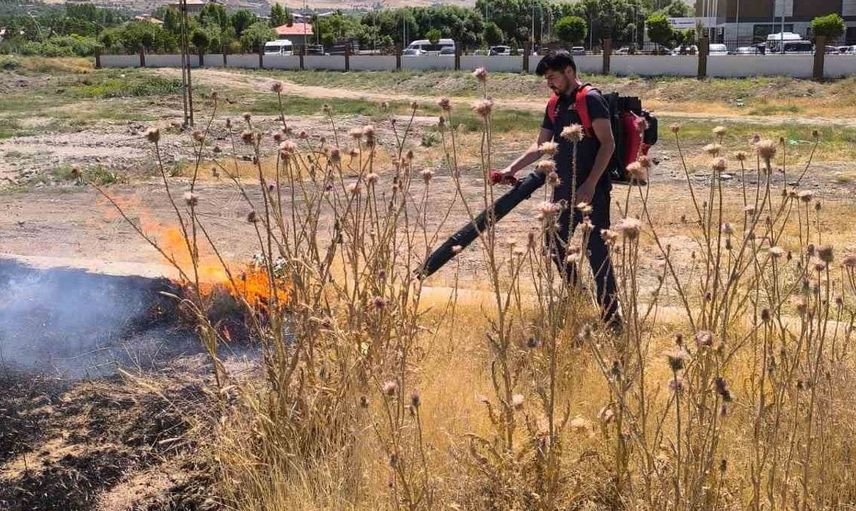 Van’ın Gevaş ilçesinde anız yangını kontrol altına alındı