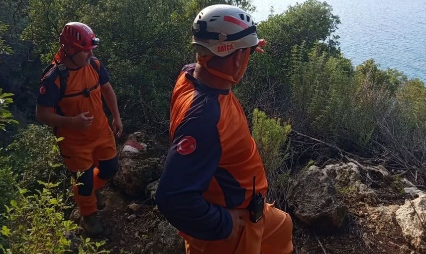 Datça'da mahsur kalan kişi güvenli bir şekilde kurtarıldı