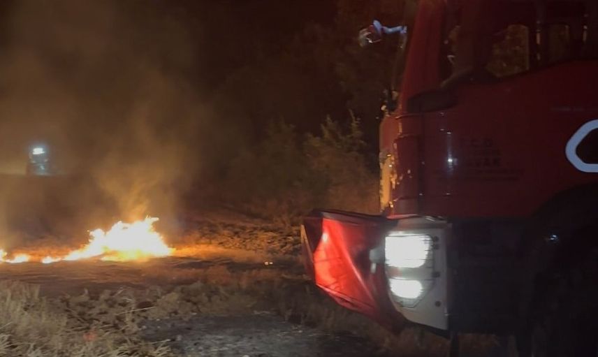 Samsun'da anız yangını hızla kontrol altına alındı
