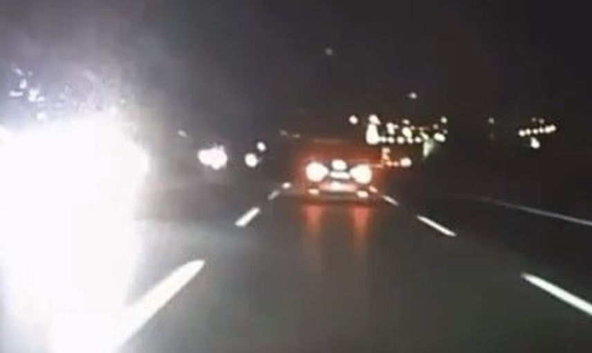 Bursa otobanda ters yönden gelen otomobil, trafikte endişe yarattı