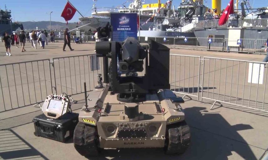 Yerli insansız kara aracı barkan 2, teknofest mavi vatan'da sergilendi