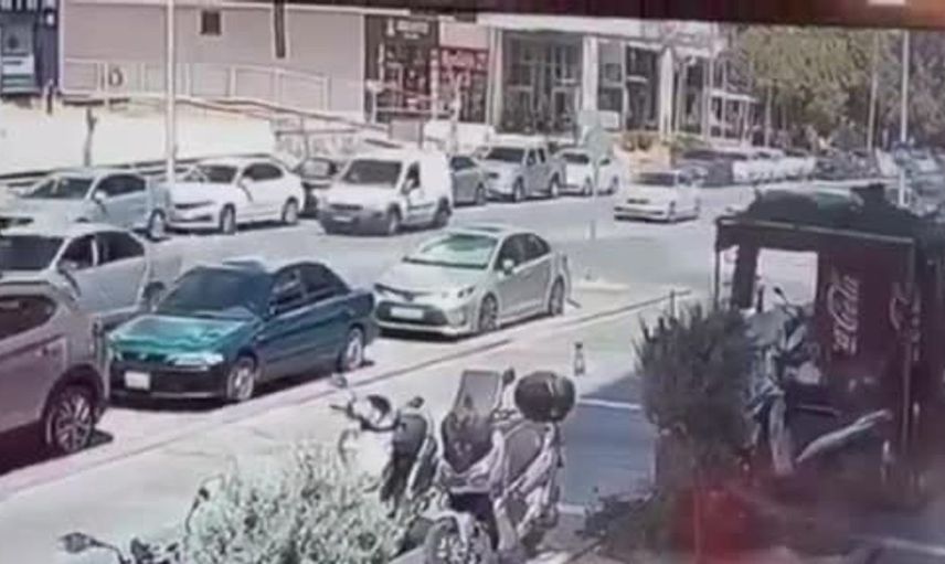 Gaziantep'te motosikletli polislerin kaza anı güvenlik kamerasında