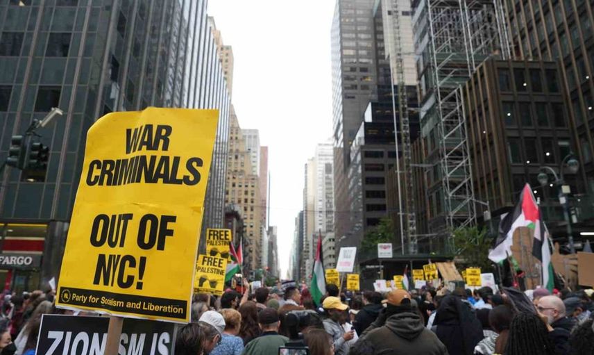 New York'ta Netanyahu'ya karşı protesto: Filistin destekçileri yürüyüşte