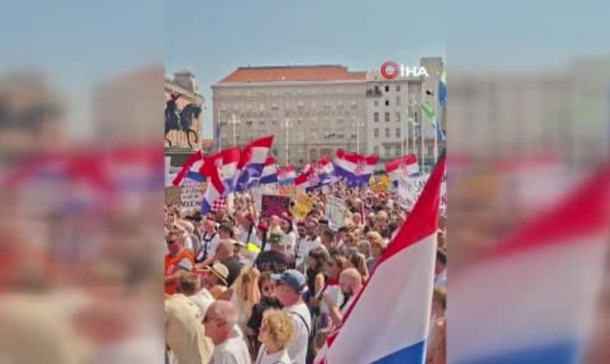 Zagreb'de tehlikeli atıklar için düzenlenen protesto büyük ilgi gördü