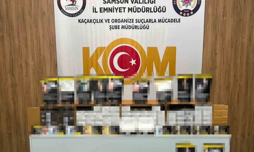 Samsun'da polisten kaçak tütün operasyonu: 42 bin 800 makaron ele geçirildi