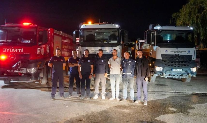 Aydın'daki orman yangınına Eskişehir'den itfaiye ekipleri destek gönderdi