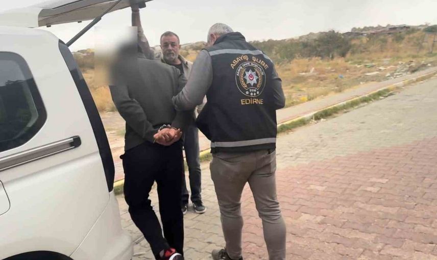 Edirne'de bazanın içerisinde yakalanan firari hükümlü anbean kaydedildi