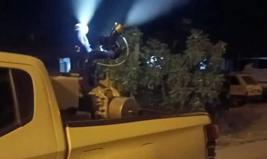 Germencik'te halk sağlığı için gece ilaçlama seferberliği