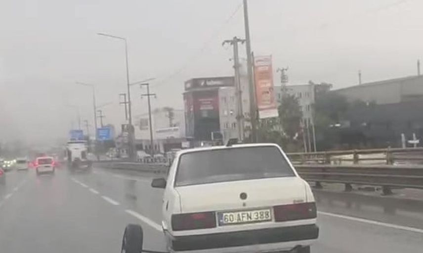 Kocaeli'de otomobilin tekerleği yerinden fırladı: Sürücü kazayı önledi