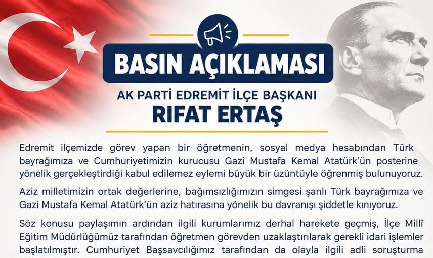 Edremit'te skandal eylem sonrası kınama: AK Parti'den güçlü açıklama