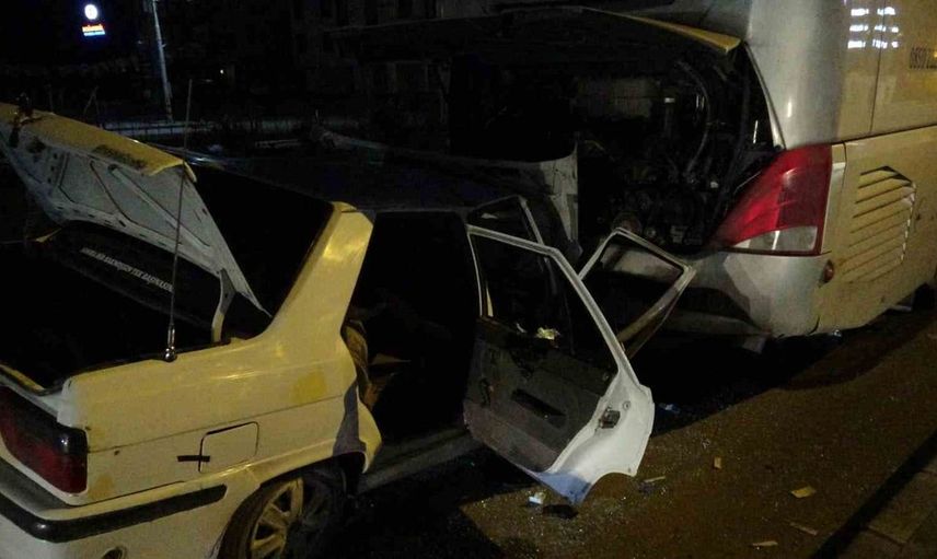 Malatya'da yolcu otobüsü kazasında 3 kişi yaralandı
