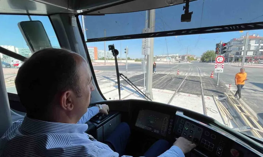 Konya'da yeni tramvay hattında ilk test sürüşü yapıldı