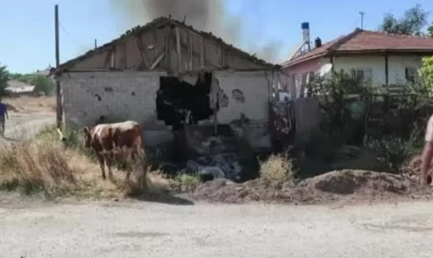 Sincan'da çıkan ahır yangınında 13 hayvan telef oldu