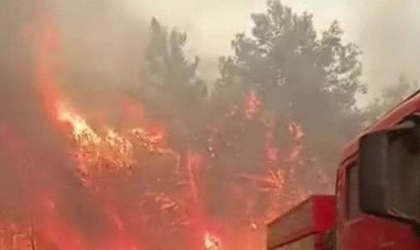 Antalya'da yangınla mücadele eden ekiplerin zorlu anları