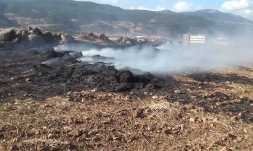 İslahiye'deki anız yangını hızla kontrol altına alındı