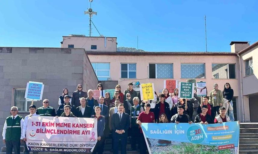 Kaynaşlı'da sağlık bilincini artıran yürüyüş gerçekleştirildi