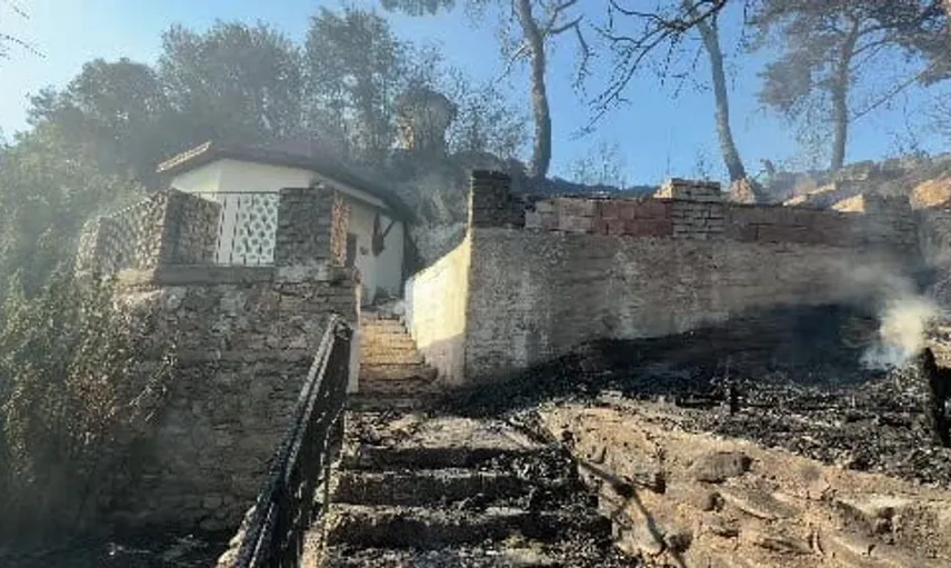Kazdağları'ndaki orman yangını türbeye ulaşmadan kontrol altına alındı